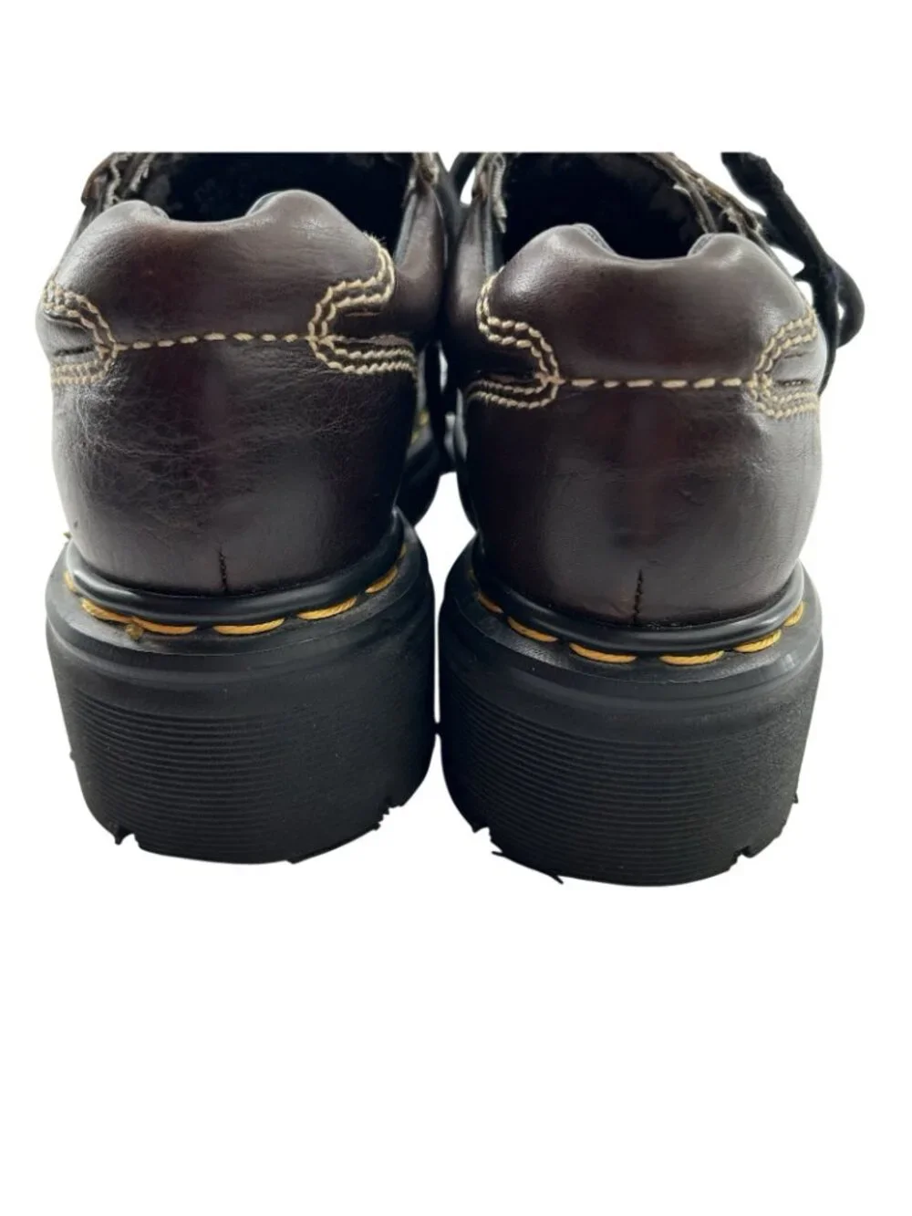 VTG Dr. Martens Shoes M5 W6 Leather 3 Eye Casual Chunky Platform Oxford ENGLAND